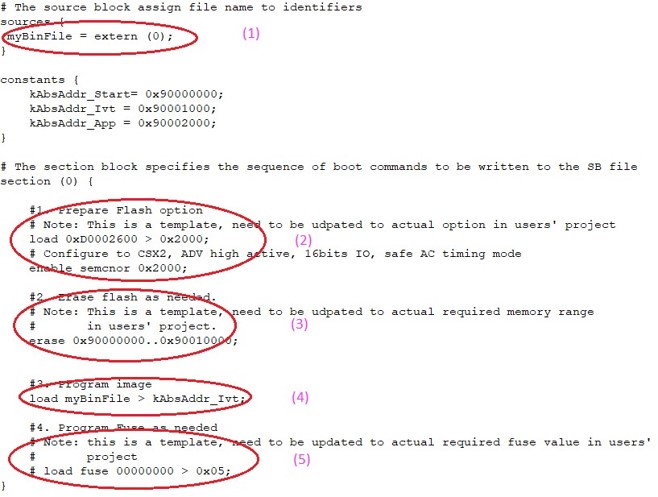Figure 15. Example BD file for SEMC NOR boot image programming